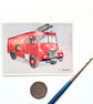 Original ACEO Classic Fire Engine Red Goddess Miniature Watercolour Painting