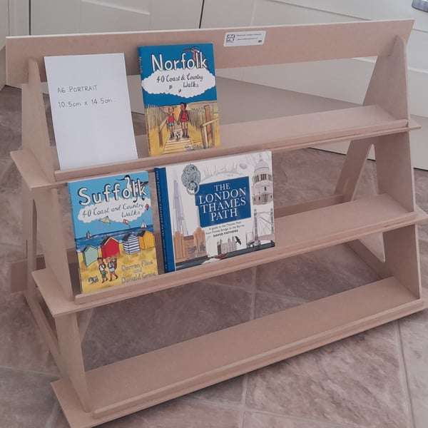 A6 (Portrait) Display Stand - 3 shelf version for A6 sized cards - flat packing 