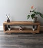 Handmade Rustic Wooden TV Console Book Shelf Unit: Farmhouse Living Room Enterta - Image 6