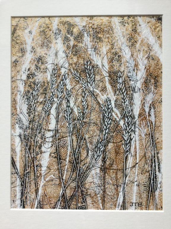 Original Artwork of Plants Using Print and Mixed Materials 