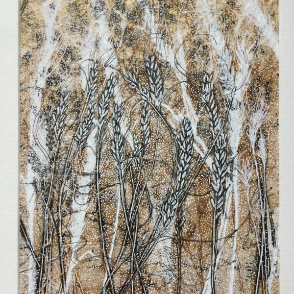 Original Artwork of Plants Using Print and Mixed Materials 