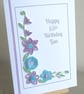 Personalised quilled 65th birthday card, handmade, any age, any name - Image 6