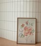 Pale Pink Vintage Rose Watercolour – Limited Edition A4 Print - Image 3