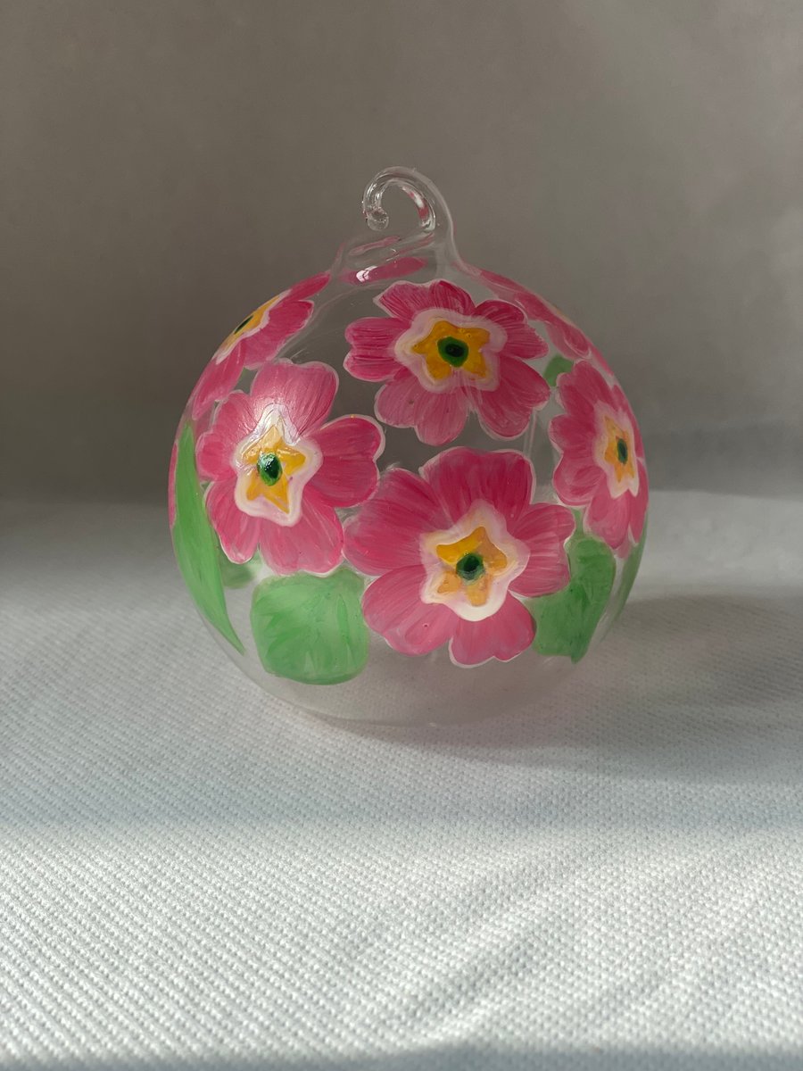 8cm glass floral tealight holder 