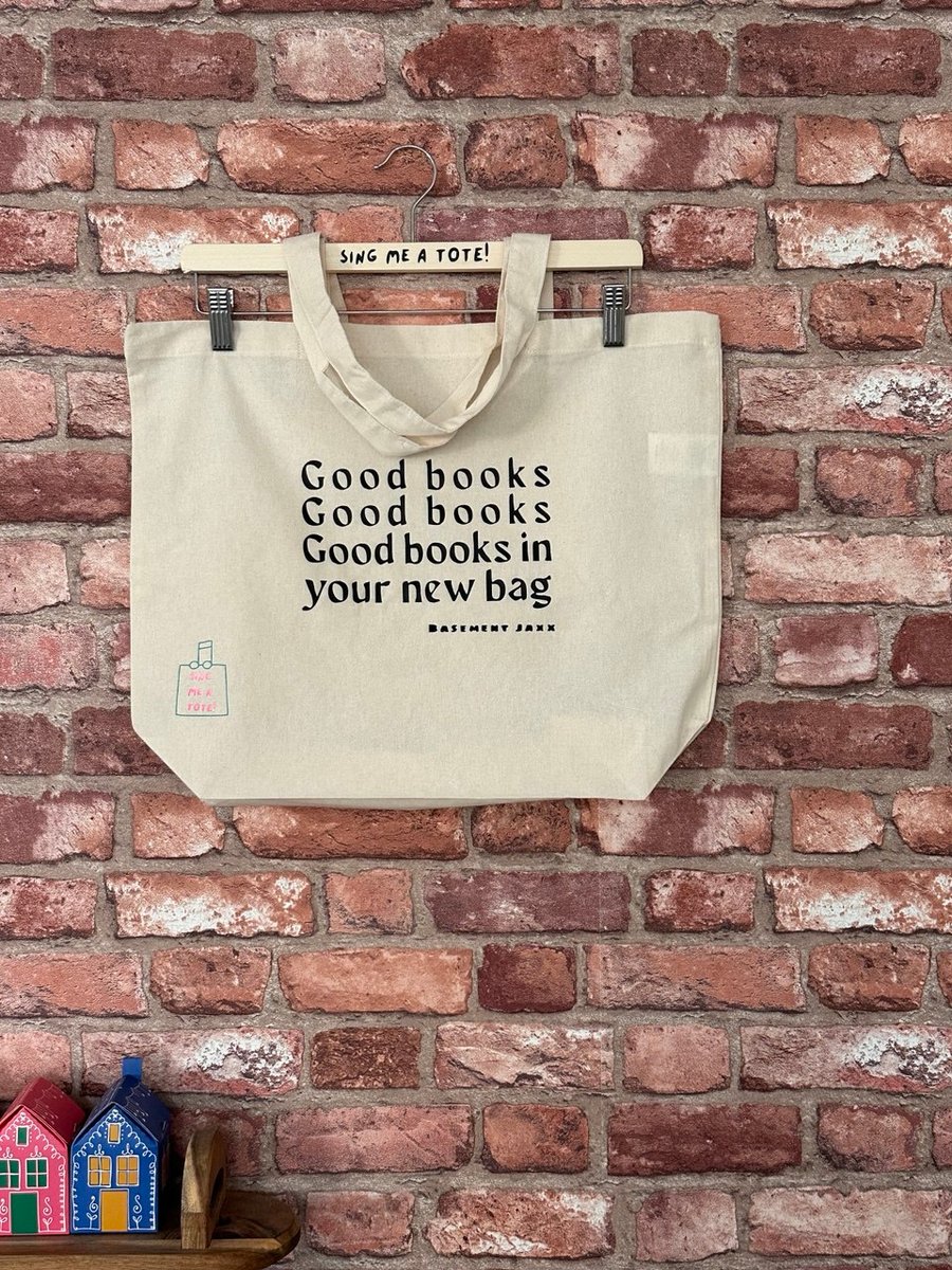Cotton Tote Book Bag featuring a Basement Jaxx Song Pun