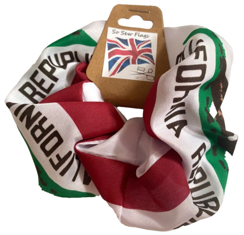 California USA State Flag Hair Scrunchie Scrunchies Accessory Band Elastic