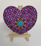 Hand painted pink and turquoise mandala magnet - Image 1