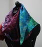 Silk hand dyed scarf, shawl or wrap - rainbow - Image 3