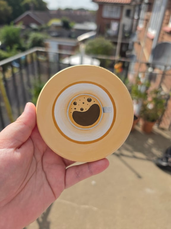  Handmade Coffee Cup & Plate Wooden Coaster
