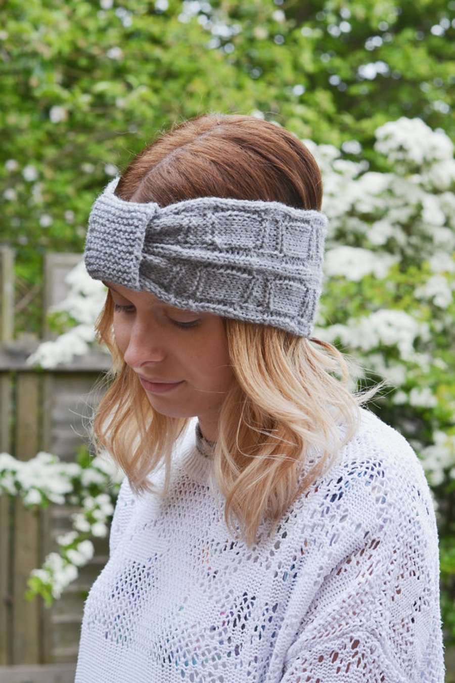 Knitted Gray Headband Grey Ear warmer Summer - Folksy