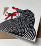 Raven Birthday Linocut Greetings Card. Spooky Gothic Gift.  - Image 2