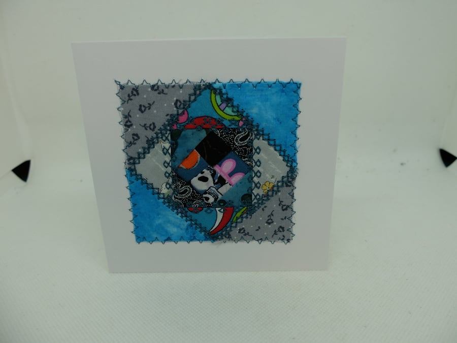 Quilt block inspired greetings card 