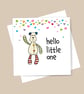 New baby card - new arrival, teddy card, blank inside