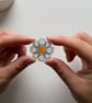 Handmade Daisy Cross Stitch Sticker - Sensory Fidget Patch - Anxiety ADHD