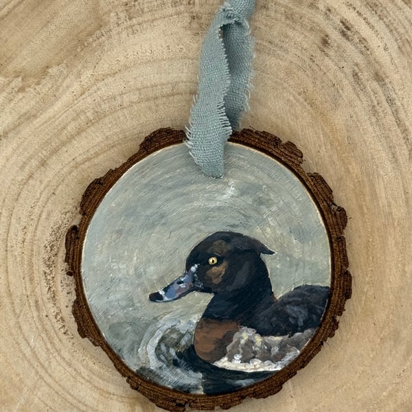 Original Tufted Duck Bird Portrait Decoration 