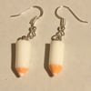 Canvas - white pencil earrings