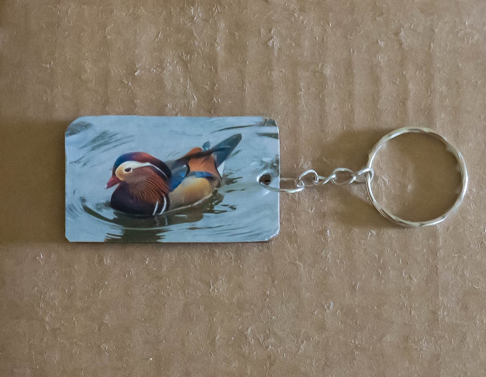 Mandarin Duck Wooden Keyring