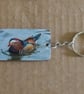 Mandarin Duck Wooden Keyring - Image 1