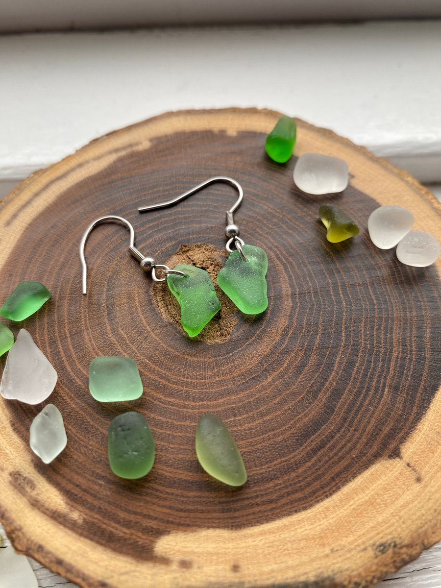 Isle of Wight sea glass earrings 