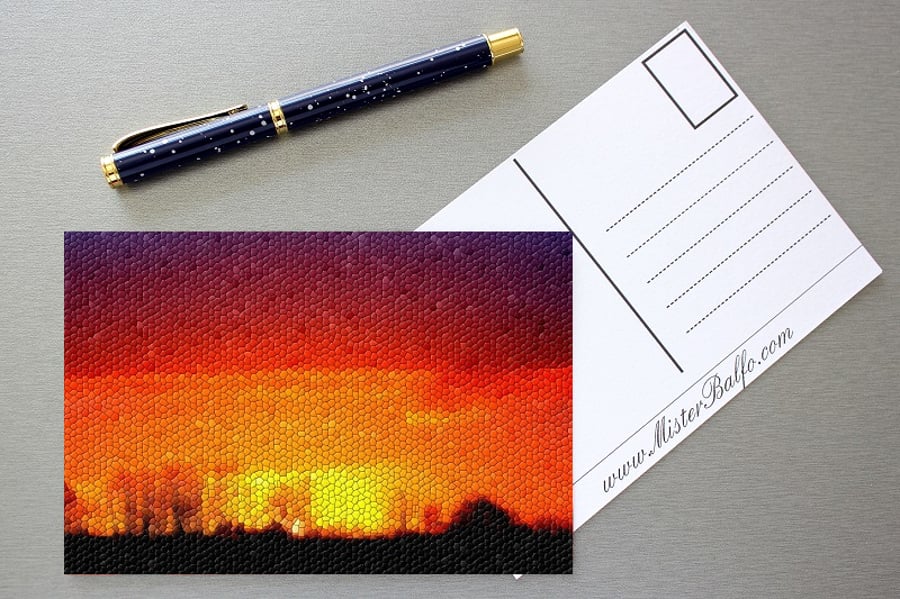 'Warm Feeling' Set of 2 Digital Art Mosaic Postcards