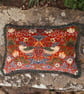 William Morris Velvet Cushion Cover with Chunky Fringe