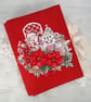 Handmade Christmas Scrapbook Album. Red Velvet Photo Album.  - Image 3
