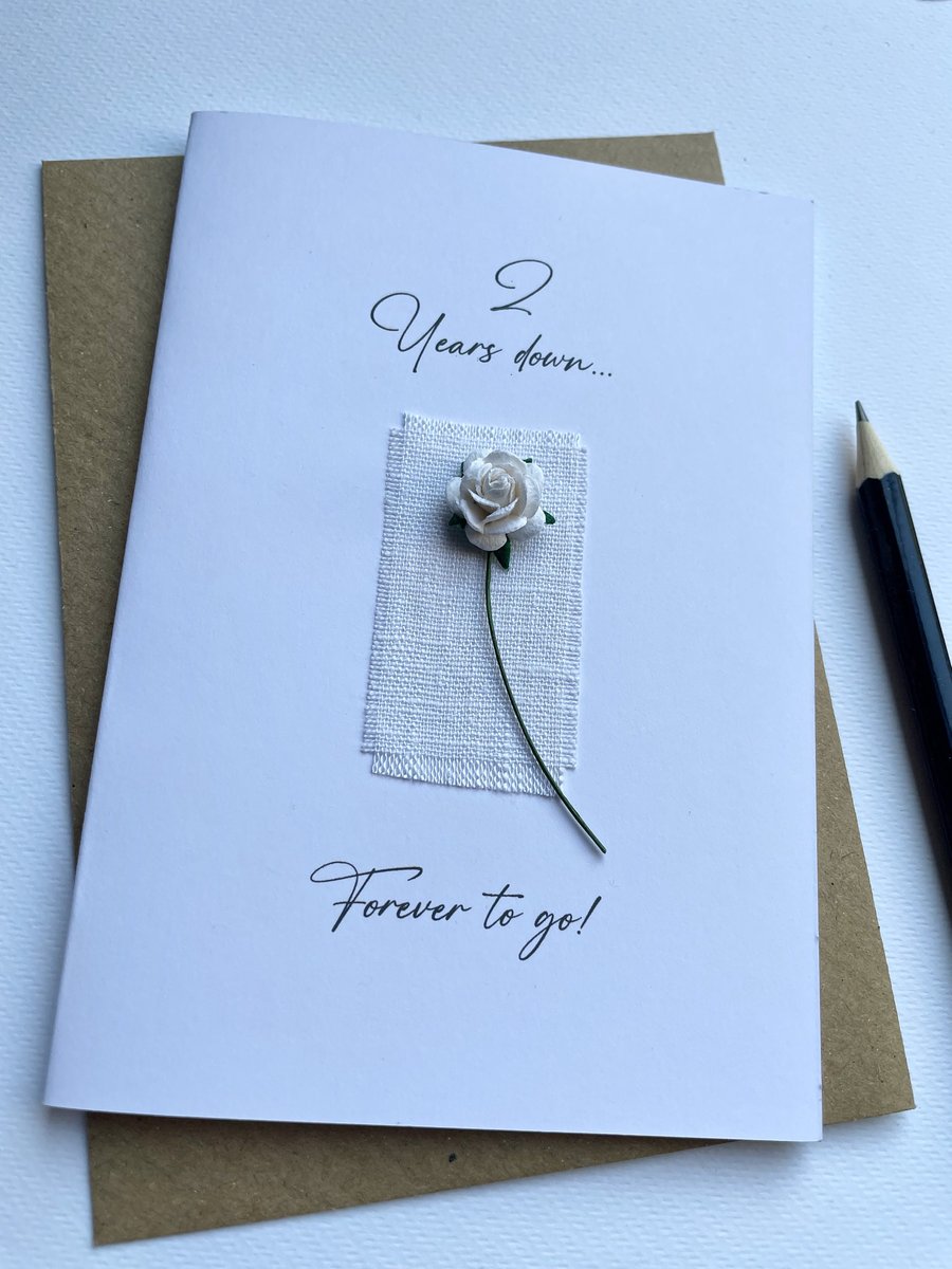 2nd COTTON Anniversary Card Two Years Husband Wife Partner 