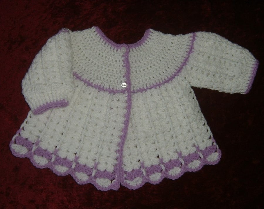 baby's crocheted matinee coat ref C037