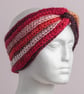 Earwarmer headband handmade crochet in variegated Autumn colours - Image 4