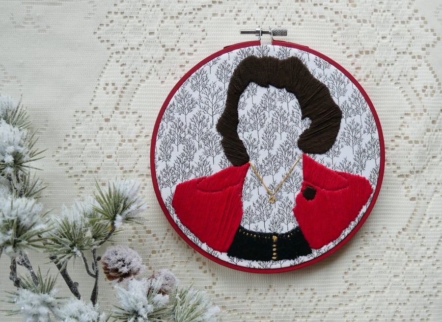 Are You Coming With Me? - Audrey Horne Twin Peaks Themed Embroidery Hoop