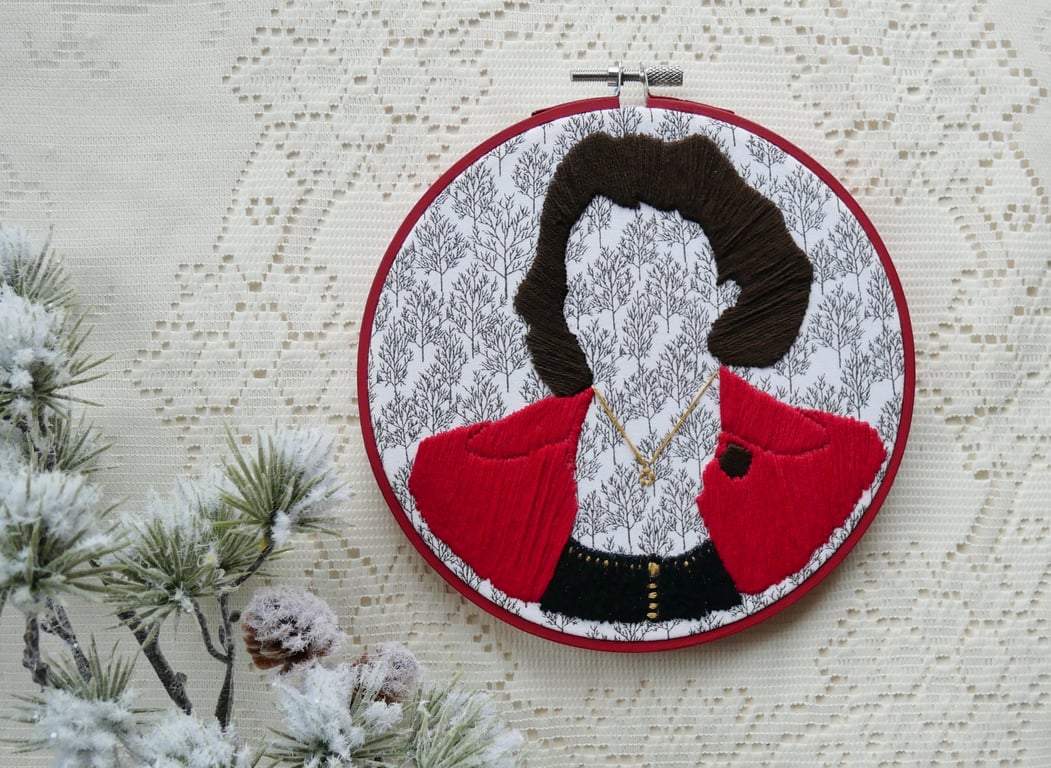 Are You Coming With Me? - Audrey Horne Twin Peaks Themed Embroidery Hoop