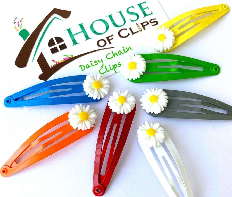 Daisy Chain Hair Clips - Flower Hair Clips - Floral Hair Clips - Flower Barrette