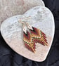 Handmade Miyuki seed bead fringe earrings in warm earthy tones - Image 4