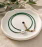 Forest Pearl Grace Necklace – Czech Seed Beads & Freshwater Pearl - Image 2