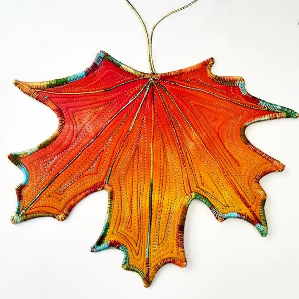 Leaf Hanging Decoration Free Machine Embroidery Home Decor 