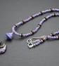 purple lampwork glass and ceramic pendant necklace - Image 2