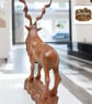 Hand Carved Wooden Kudu Antelope Statue: Rustic Cabin Decor & Detachable horns - Image 5