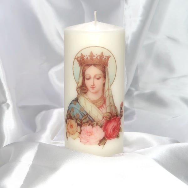 Kitsch Vintage Holy Virgin Mary Scented Candle 