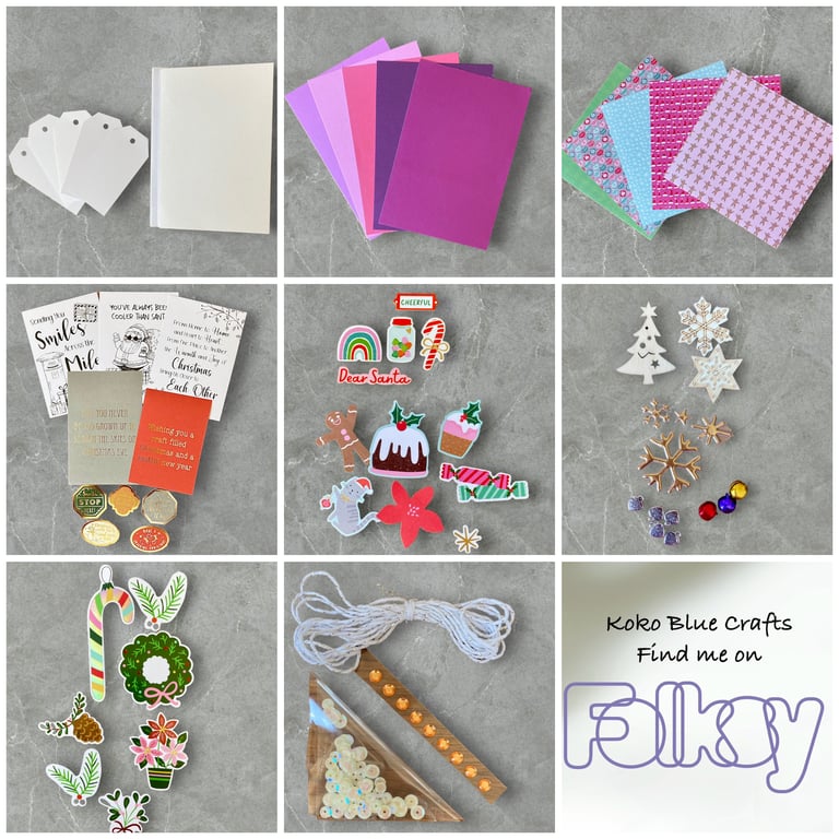 Christmas Card & Tag Making Kit. DIY Craft Set for Adults & Children.
