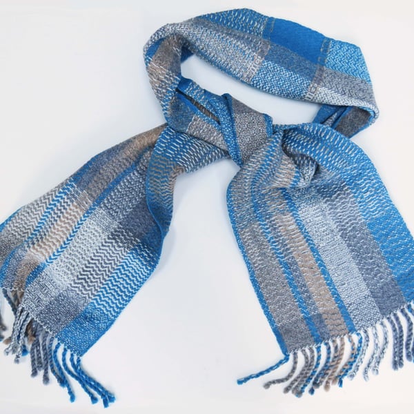 Handwoven blue scarf