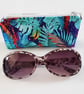 Colourful Tropical Fabric Glasses Case - Zip Spectacle & Sunglasses Pouch - Image 2