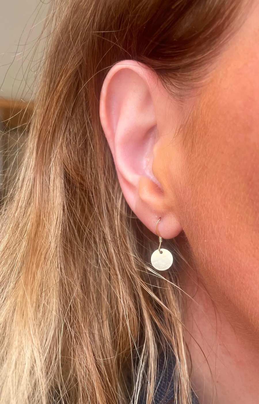 14K Gold Fill Disc Drop Earrings 