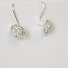 Sterling Silver Rose Earrings Handmade