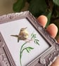 Wren Bird Miniature Framed Painting, Cottagecore decor, Nature Gift - Image 2