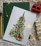 Traditional Christmas Tree Card with Rocking Horse - Image 1