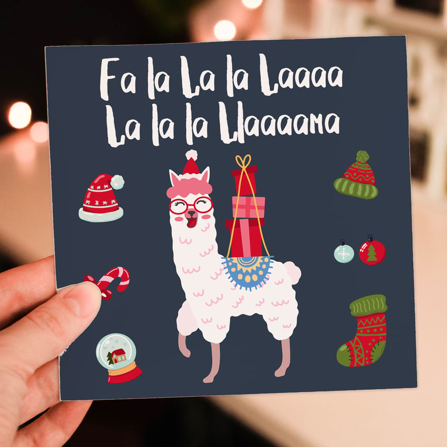 Christmas card: Fa la llama
