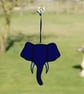 Stained Glass Blue & White Elephant Head Suncatcher - Image 2