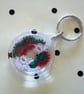  Green Red and White Tatted key-ring  - Image 1