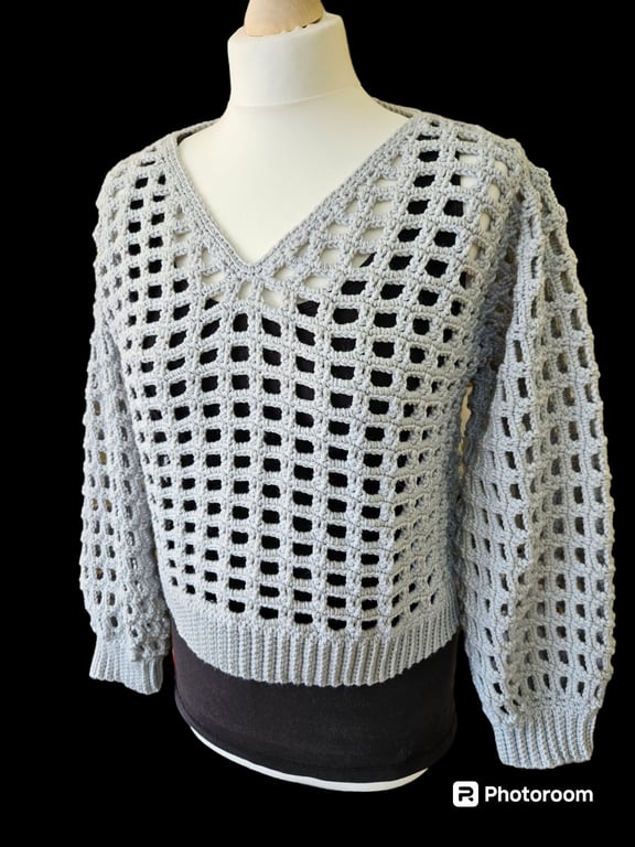 Crochet spring summer Mesh Jumper
