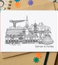 Barrow-in-Furness Cumbria Skyline Greetings Card - Image 1